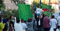 People protesting in University Square, Bucharest